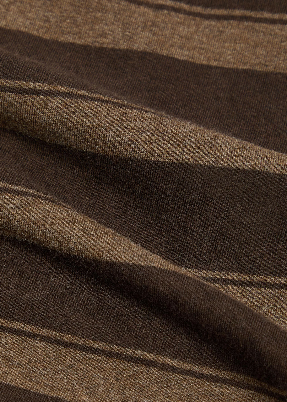 Oliver Spencer Judo Striped Cotton Polo Shirt Brown