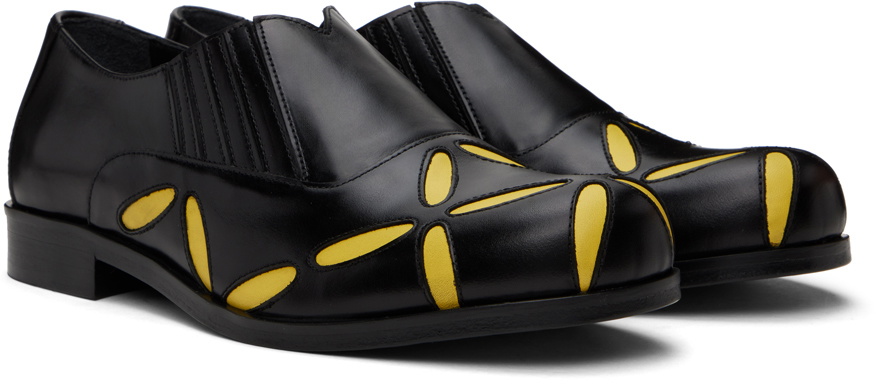 Stefan Cooke Black & Yellow Slashed Loafers