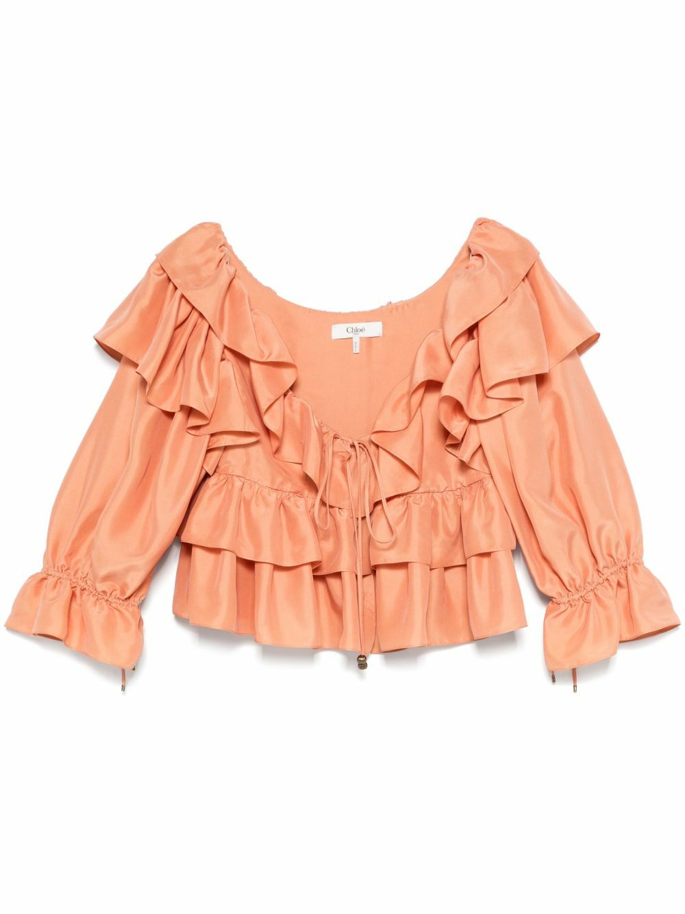Translucent Ruffled Cropped Blouse Chloé Ruffled Cropped Blouse Chloe