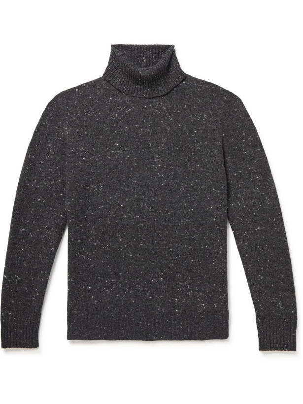 Photo: Brunello Cucinelli - Mélange Virgin Wool and Cashmere-Blend Rollneck Sweater - Gray