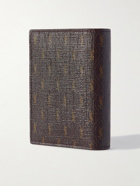 SAINT LAURENT - Leather-Trimmed Monogrammed Canvas Billfold Wallet