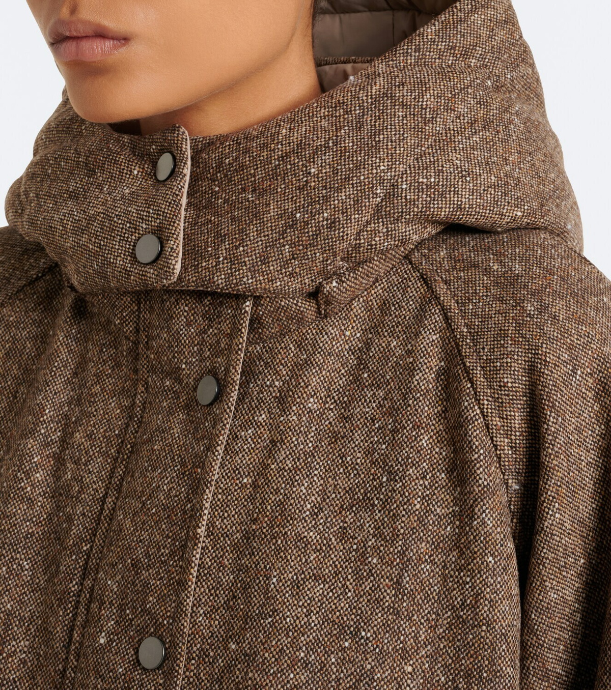 Brunello Cucinelli Hooded wool-blend down jacket