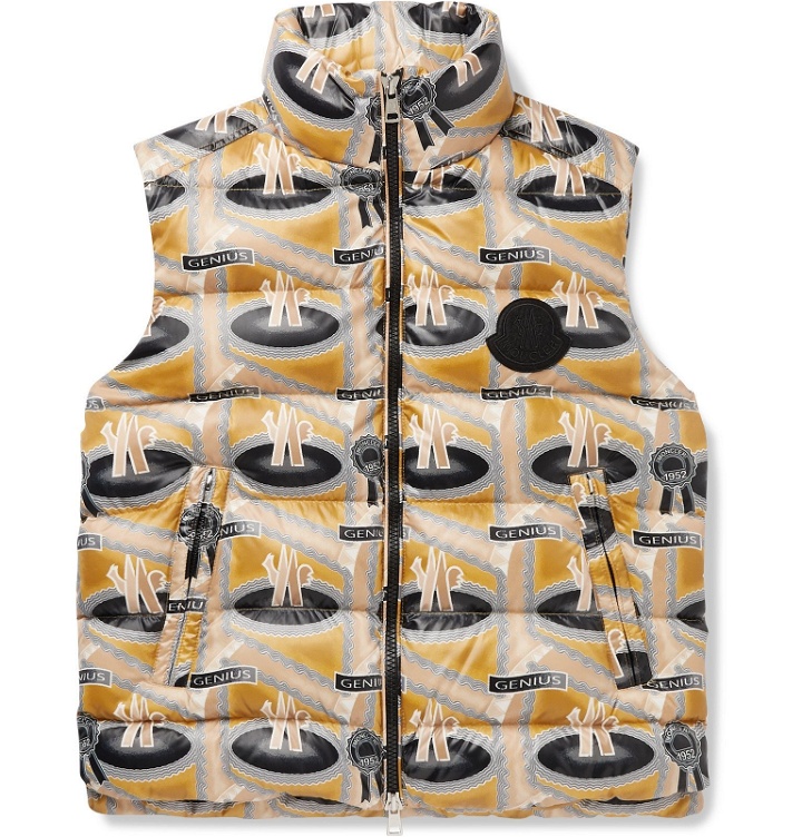 Photo: Moncler Genius - Fergus Purcell 2 Moncler 1952 Parker Printed Quilted Nylon Down Gilet - Gold