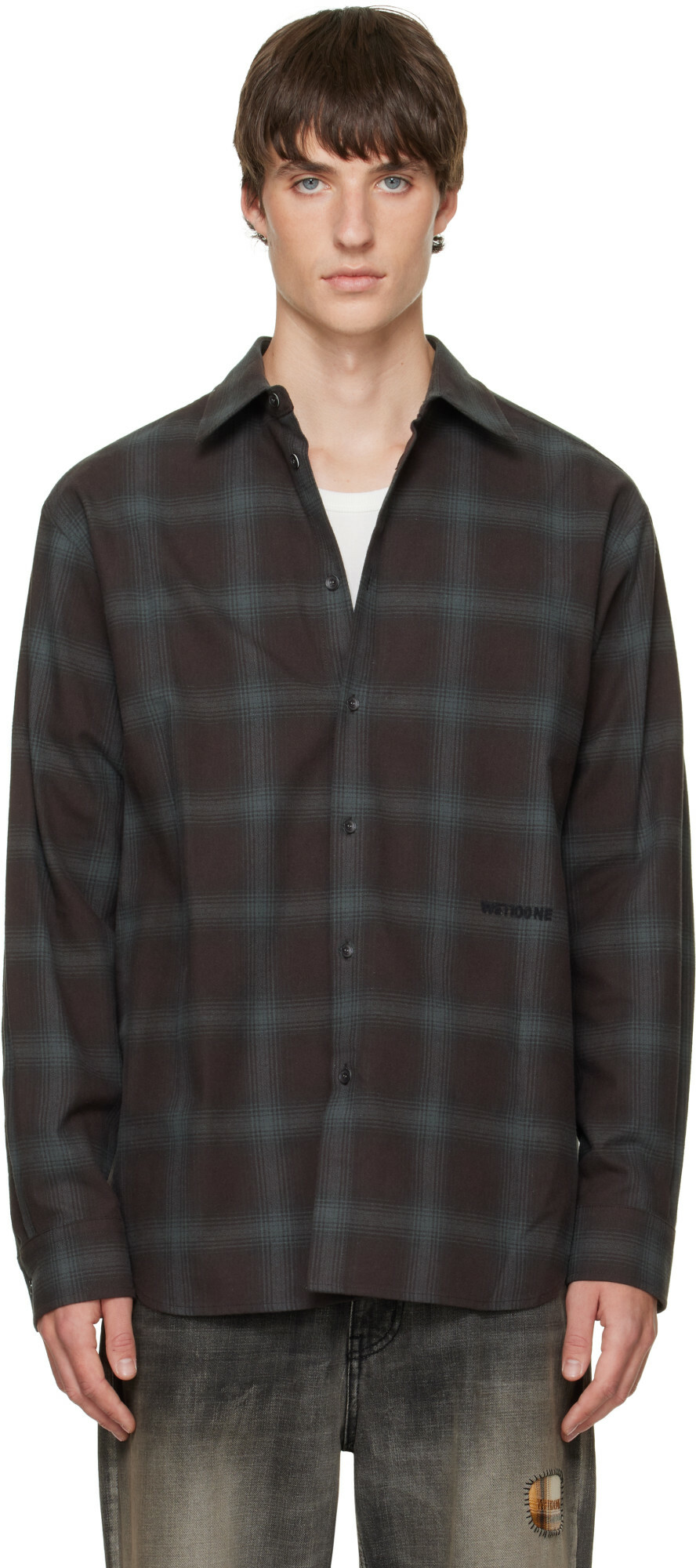 We11done Brown Check Flannel Shirt