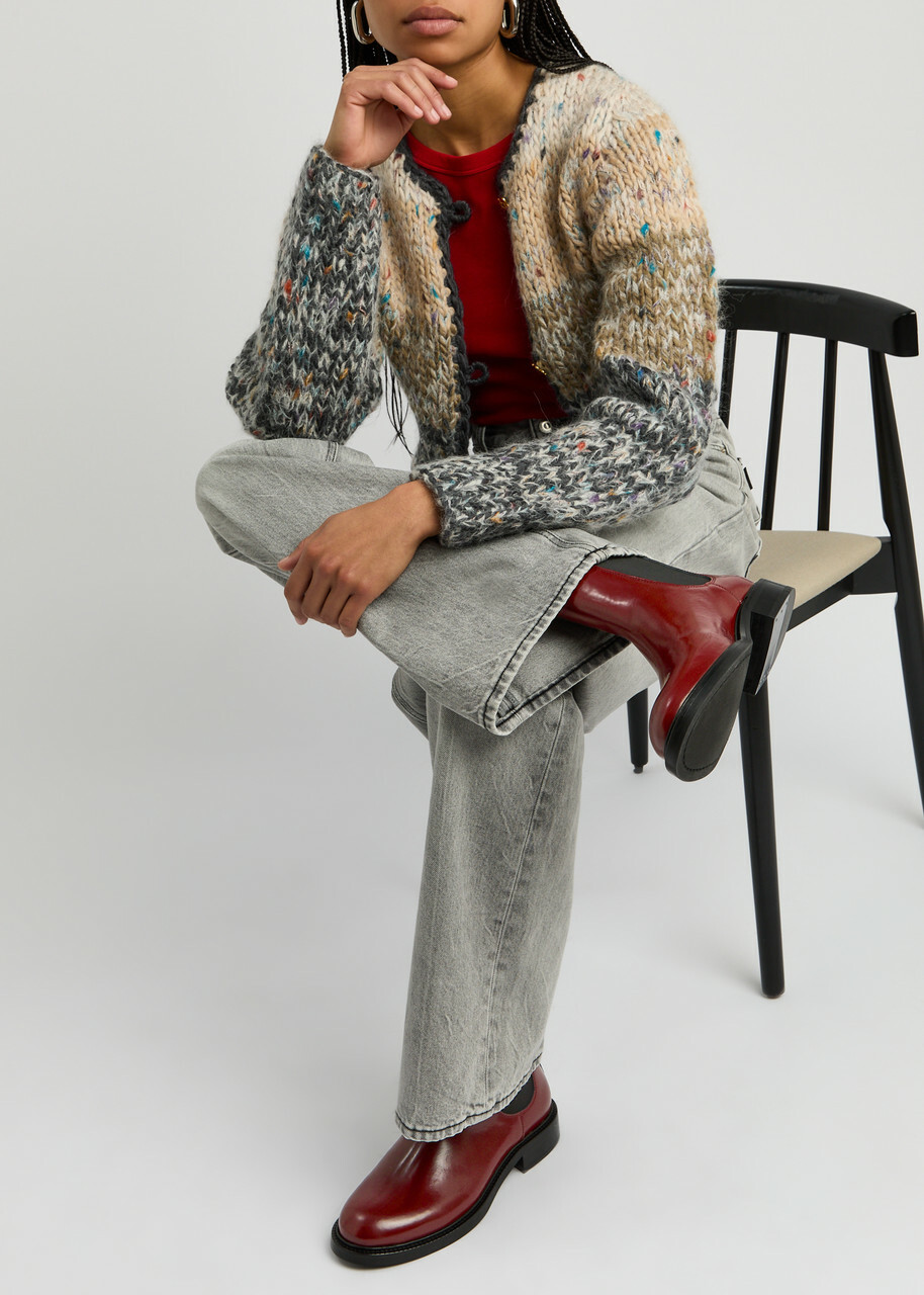 Alohas Lanz Leather Chelsea Boots Burgundy