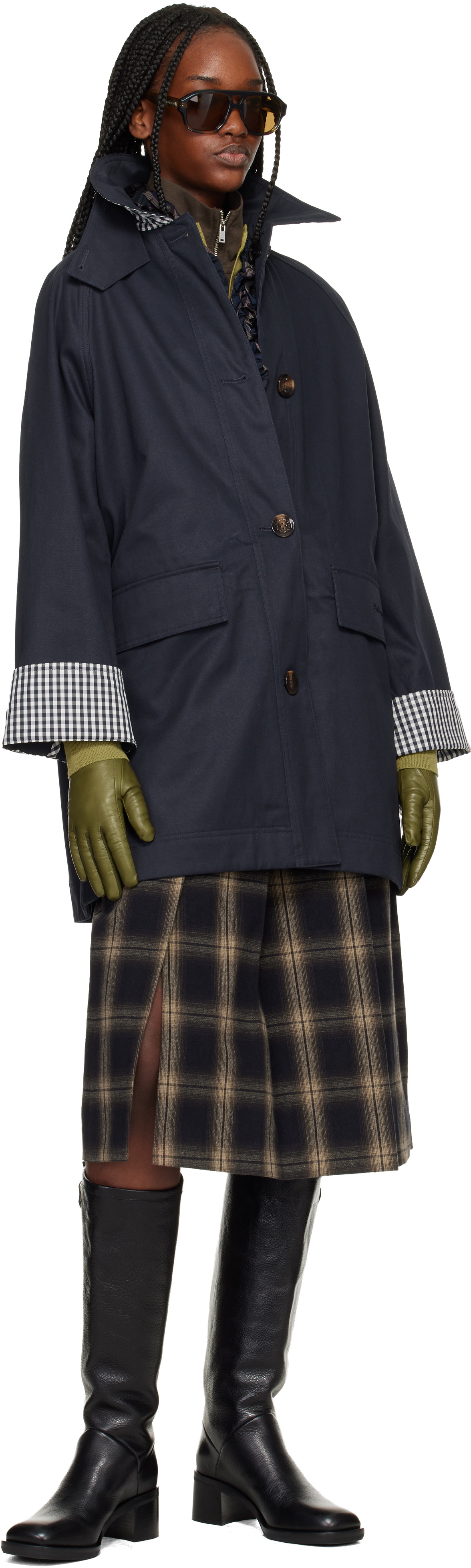 Barbour Navy Gabby Car Casual Trench Coat