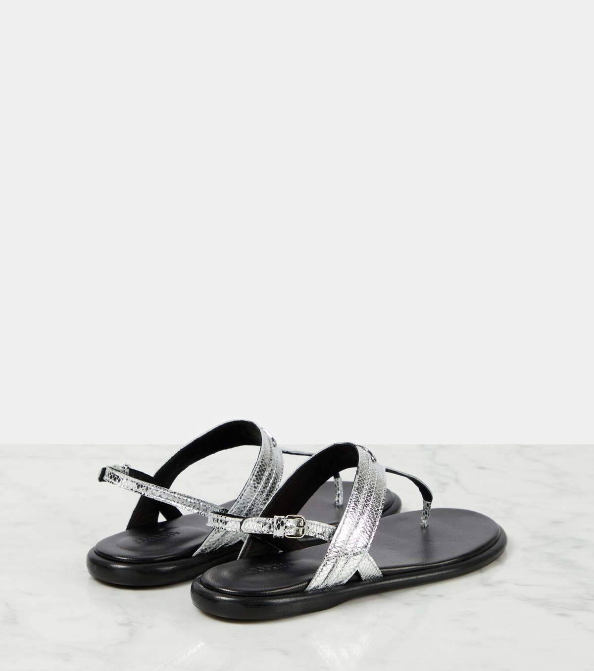 Isabel Marant Nya metallic leather thong sandals