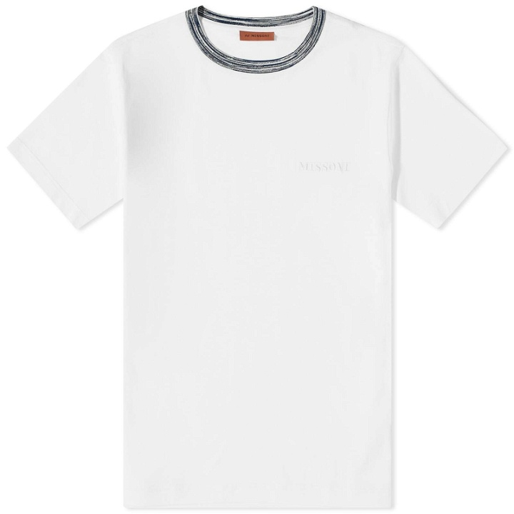 Photo: Missoni Men's Space Dyed Collar T-Shirt in White Contrast Space