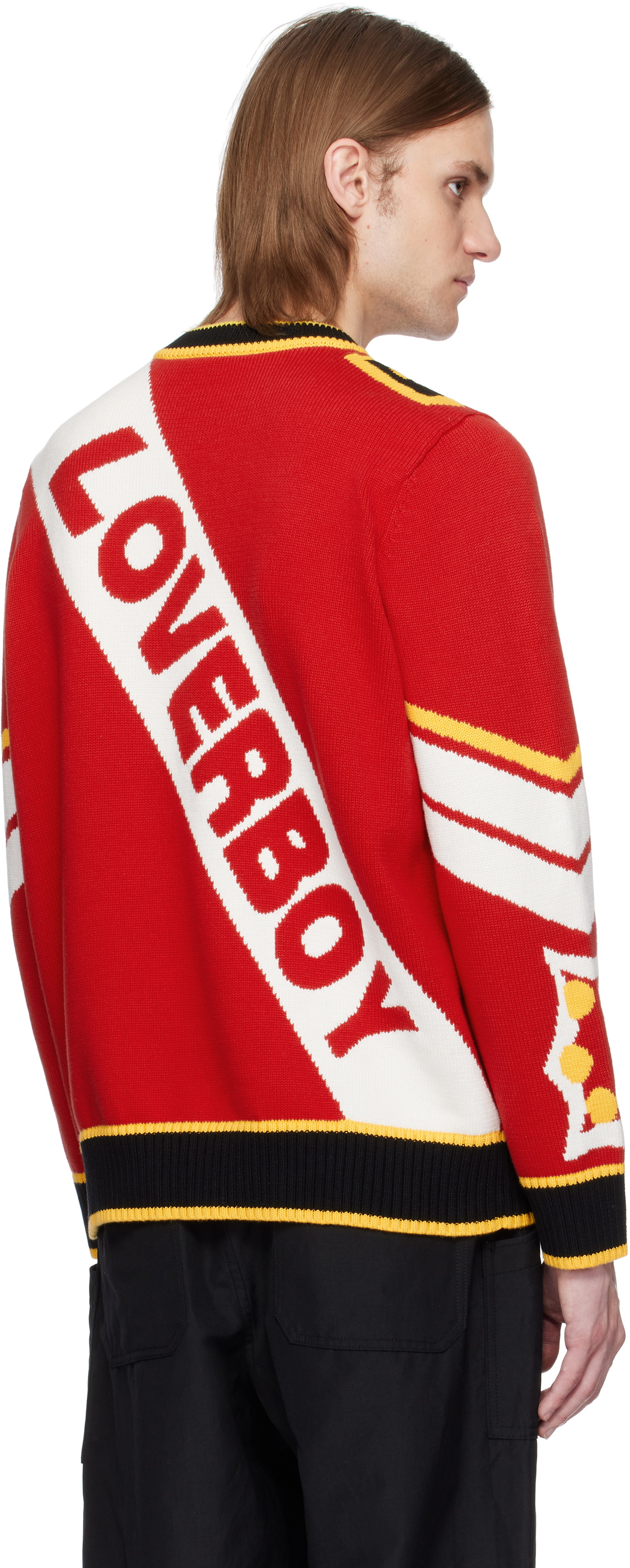 Charles Jeffrey LOVERBOY Red 'Loverboy' Logo Sweater