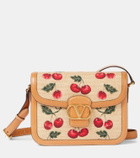 Valentino Garavani 9TO5 Cherryfic raffia-effect shoulder bag