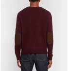 Polo Ralph Lauren - Suede Elbow-Patch Wool and Cashmere-Blend Sweater - Men - Merlot