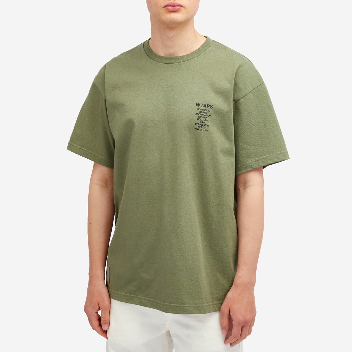 WTAPS Men's Ingredients Spec T-Shirt in Olive Drab