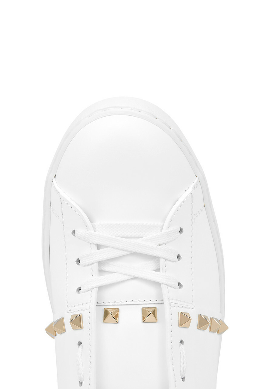 Valentino Garavani Rockstud Untitled Leather Sneakers White