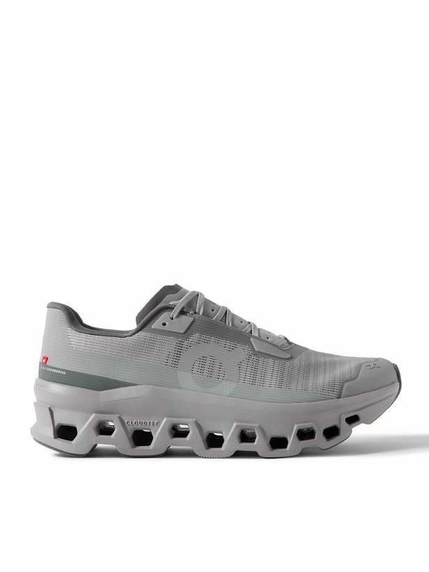 Photo: ON - Cloudmonster Void Rubber-Trimmed Mesh Running Sneakers - Gray