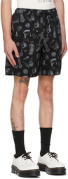 Ksubi Black Kut Out Shorts