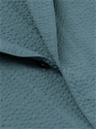 Brioni - Convertible-Collar Cotton-Seersucker Shirt - Blue
