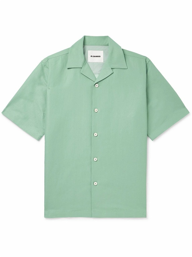 Photo: Jil Sander - Camp-Collar Linen and Cotton-Blend Drill Overshirt - Green