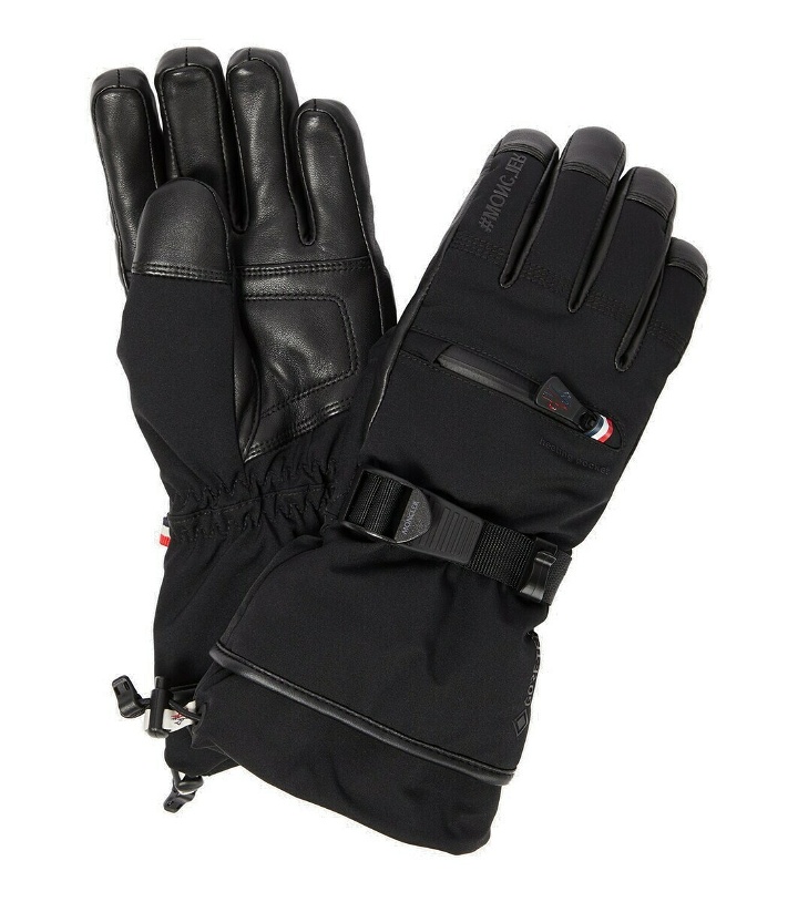 Photo: Moncler Grenoble Leather-trimmed ski gloves