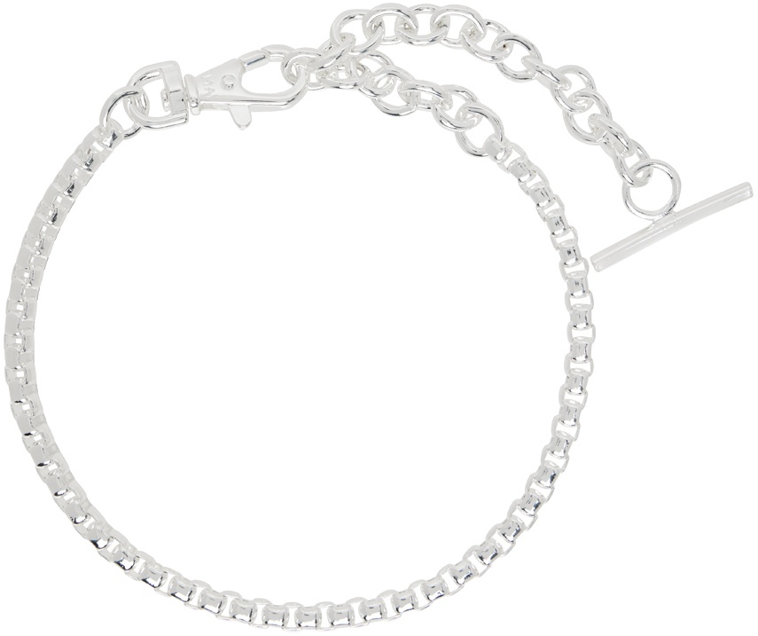 Photo: Martine Ali SSENSE Exclusive Silver Aris Boxer Chain Necklace