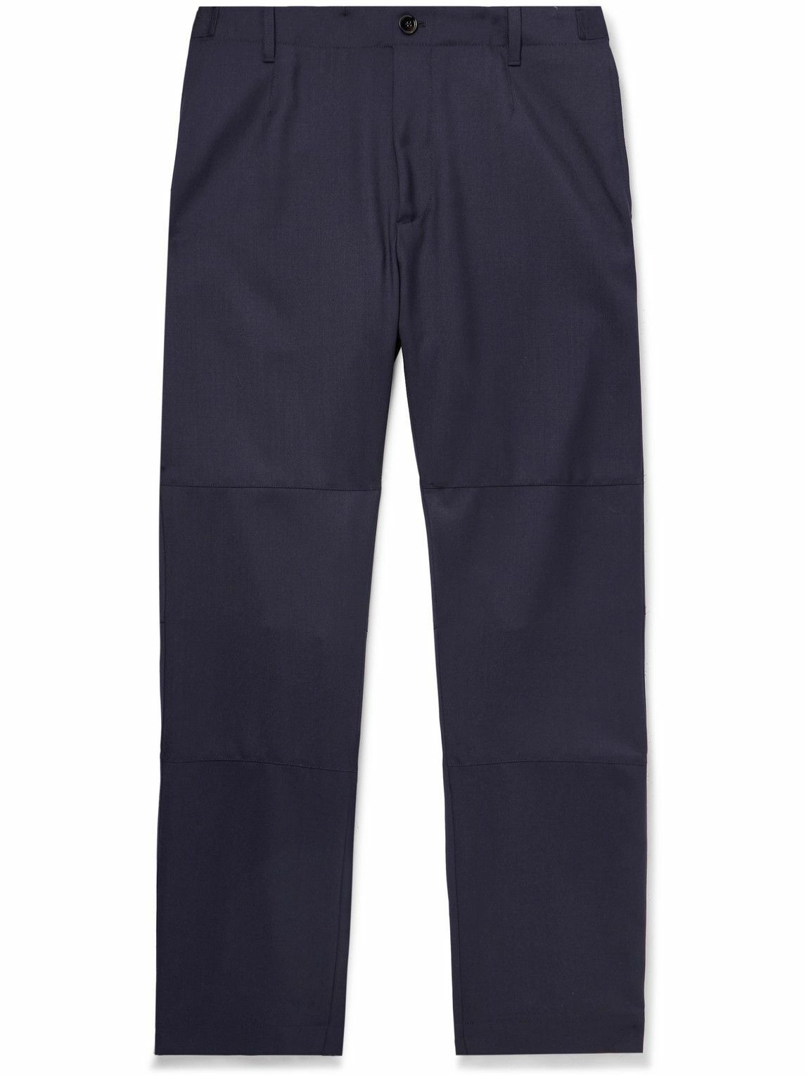Photo: Burberry - Straight-Leg Panelled Wool Trousers - Blue