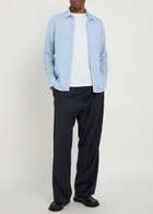 Officine Générale Nilson Wide-leg Wool Trousers Navy