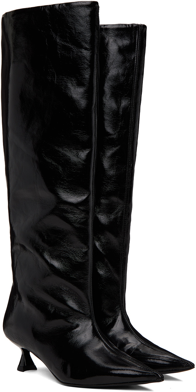GANNI Black Soft Slouchy Tall Boots GANNI