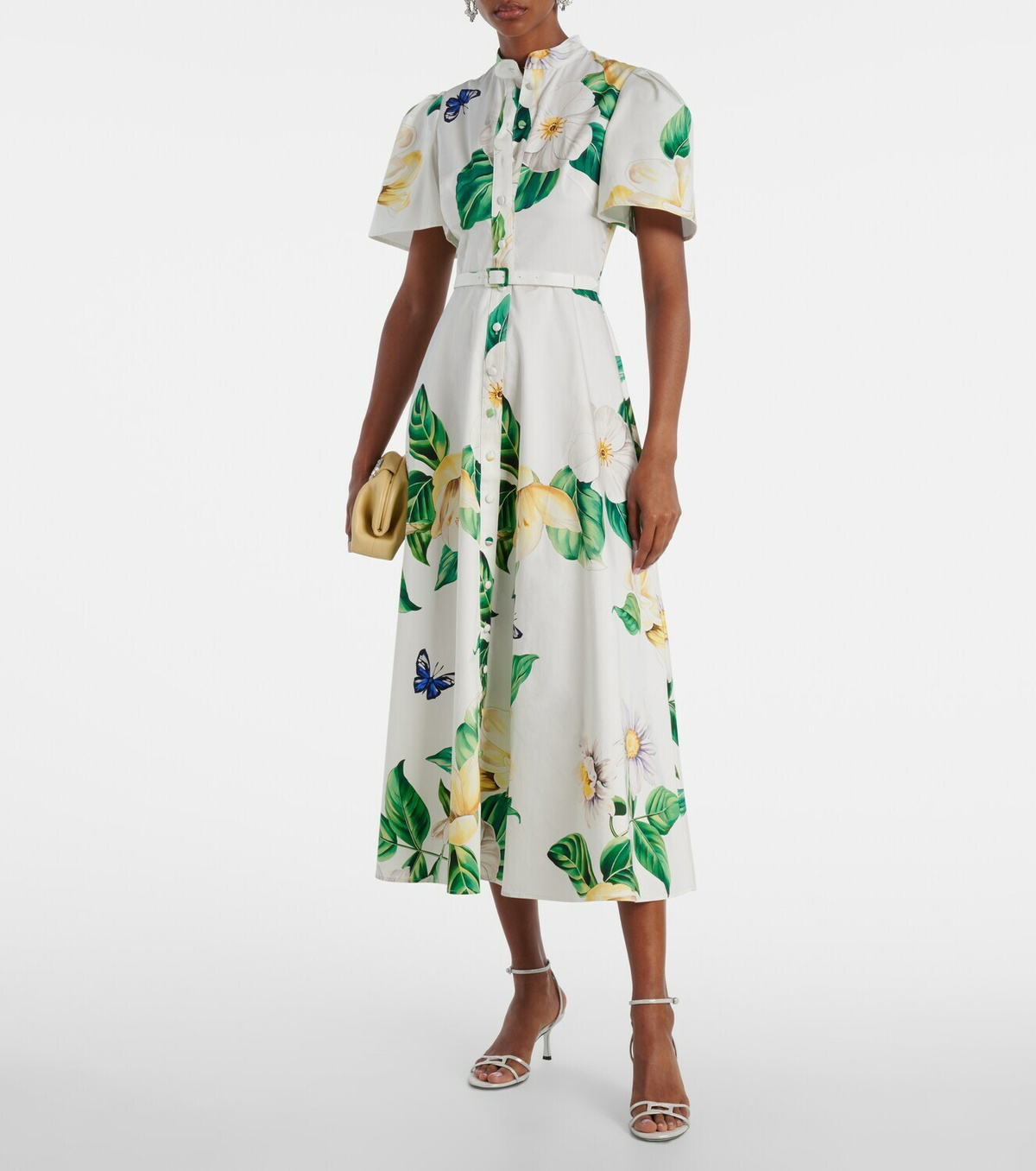 Leo Lin Bianca floral cotton shirt dress