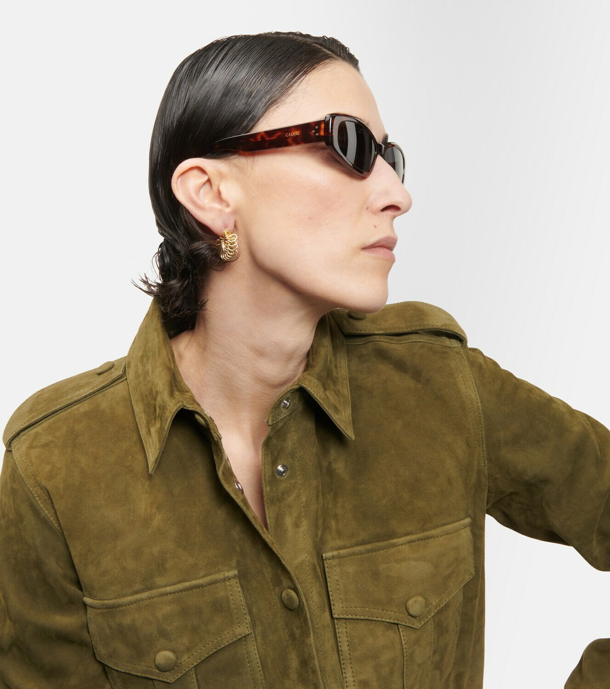 Celine Eyewear Tortoiseshell rectangular sunglasses Celine display picture 3