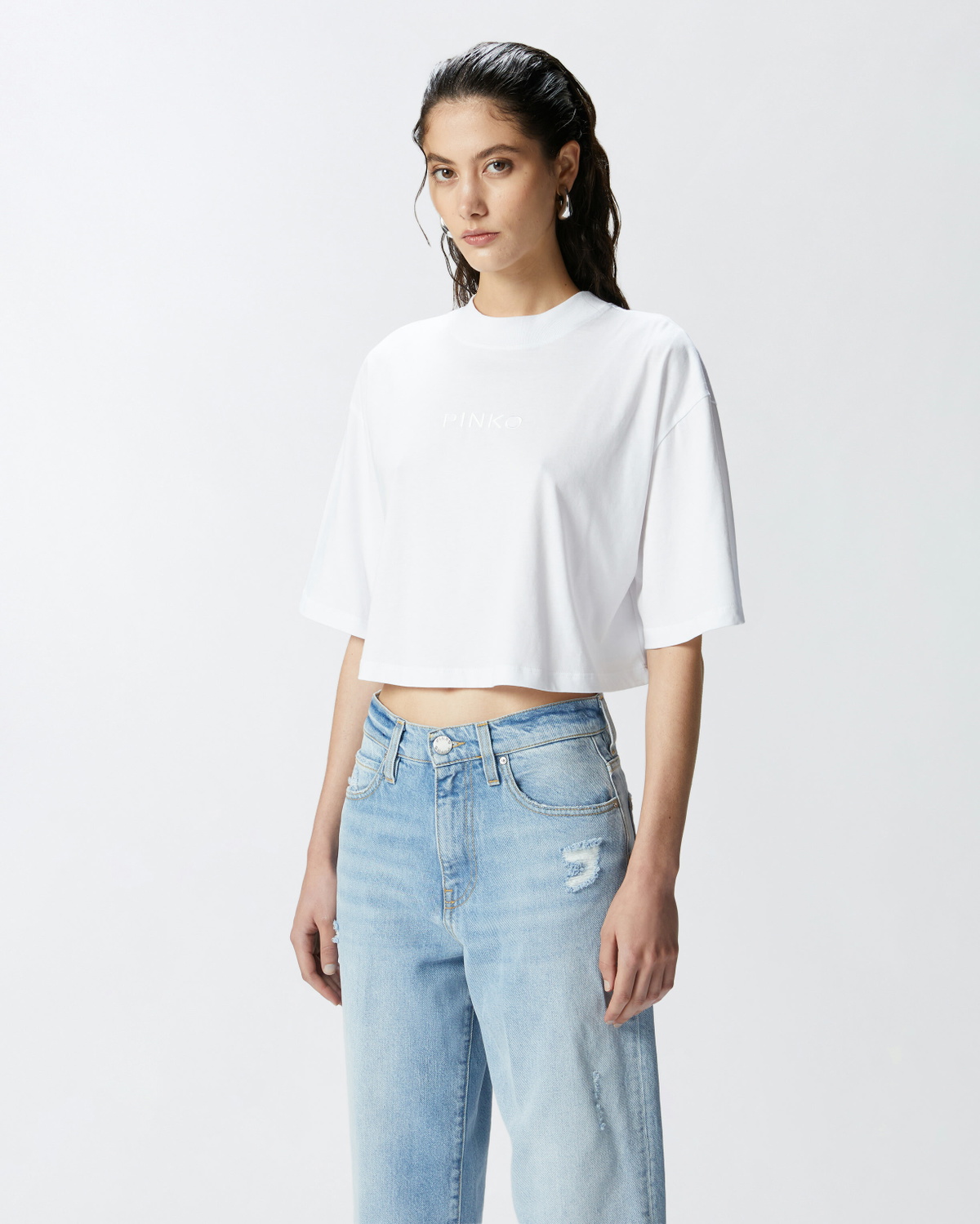 PINKO White Cotton T-Shirt main image 0