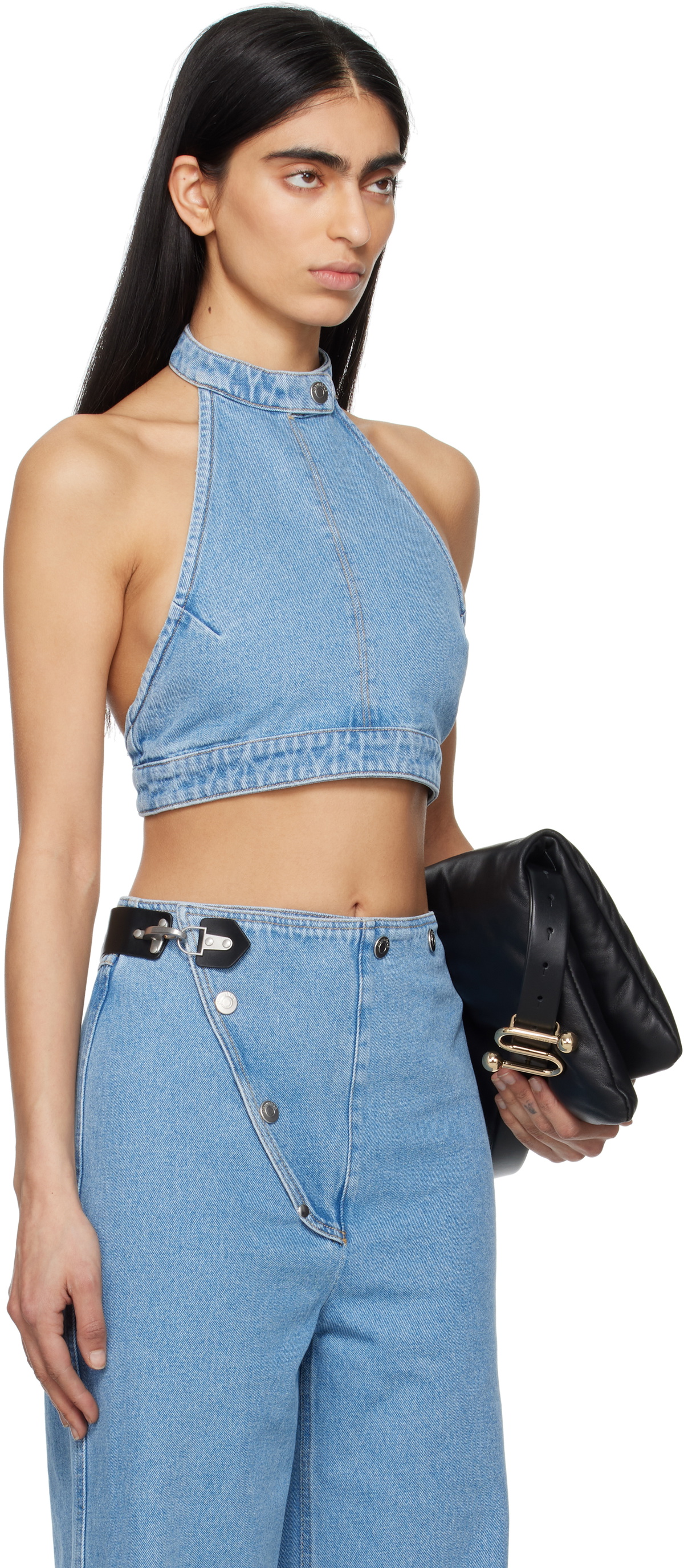 Nanushka Blue Arina Denim Top