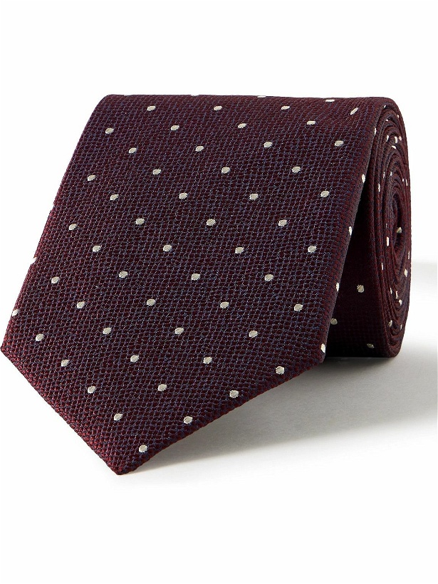 Photo: Canali - 8cm Polka-Dot Silk-Jacquard Tie