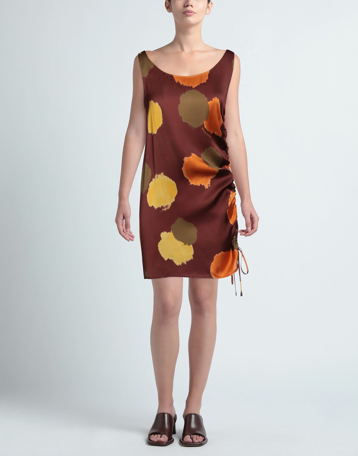 Manila Grace Womens Mini dress in Brown