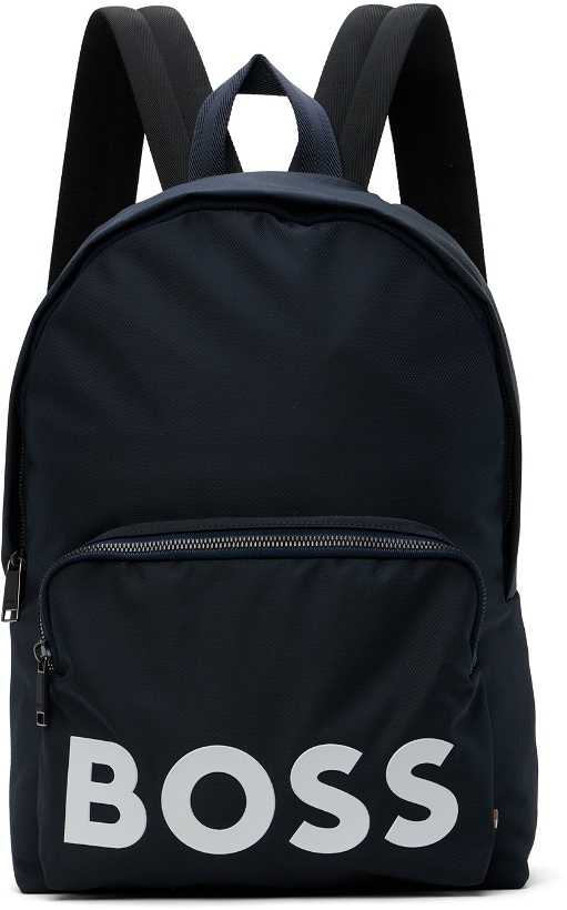 Photo: BOSS Navy Zip-Up Backpack