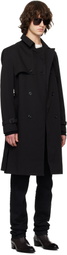 Hugo Black Water-Repellent Trench Coat