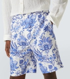 Etro Printed linen Bermuda shorts