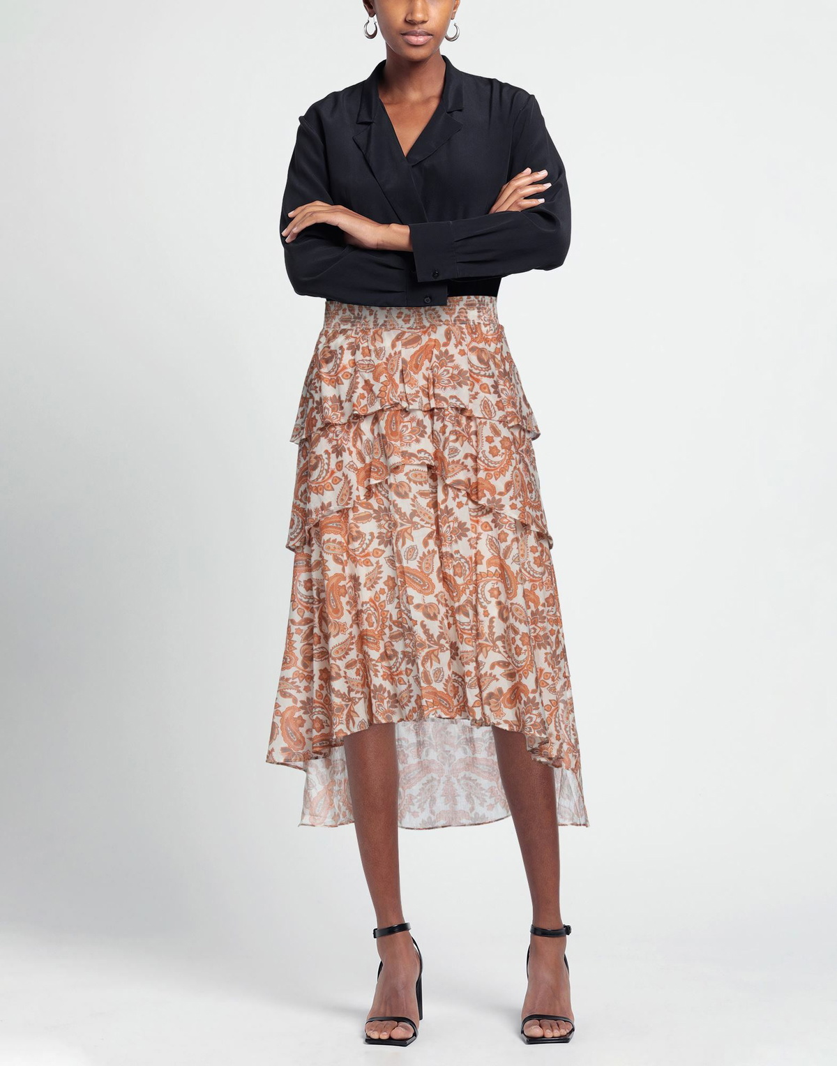 Maje Womens Midi skirt in Orange