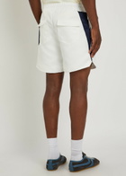 Rhude Logo Lightning-embroidered Satin Shorts White