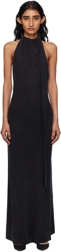 Photo: St. Agni Black Bias Scarf Maxi Dress