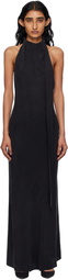 St. Agni Black Bias Scarf Maxi Dress