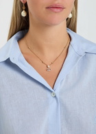 Valentino Vlogo Signature Swarovski Crystal and Pearl Necklace - Gold - One Size