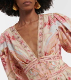 Camilla Blossoms And Brushstrokes linen maxi dress