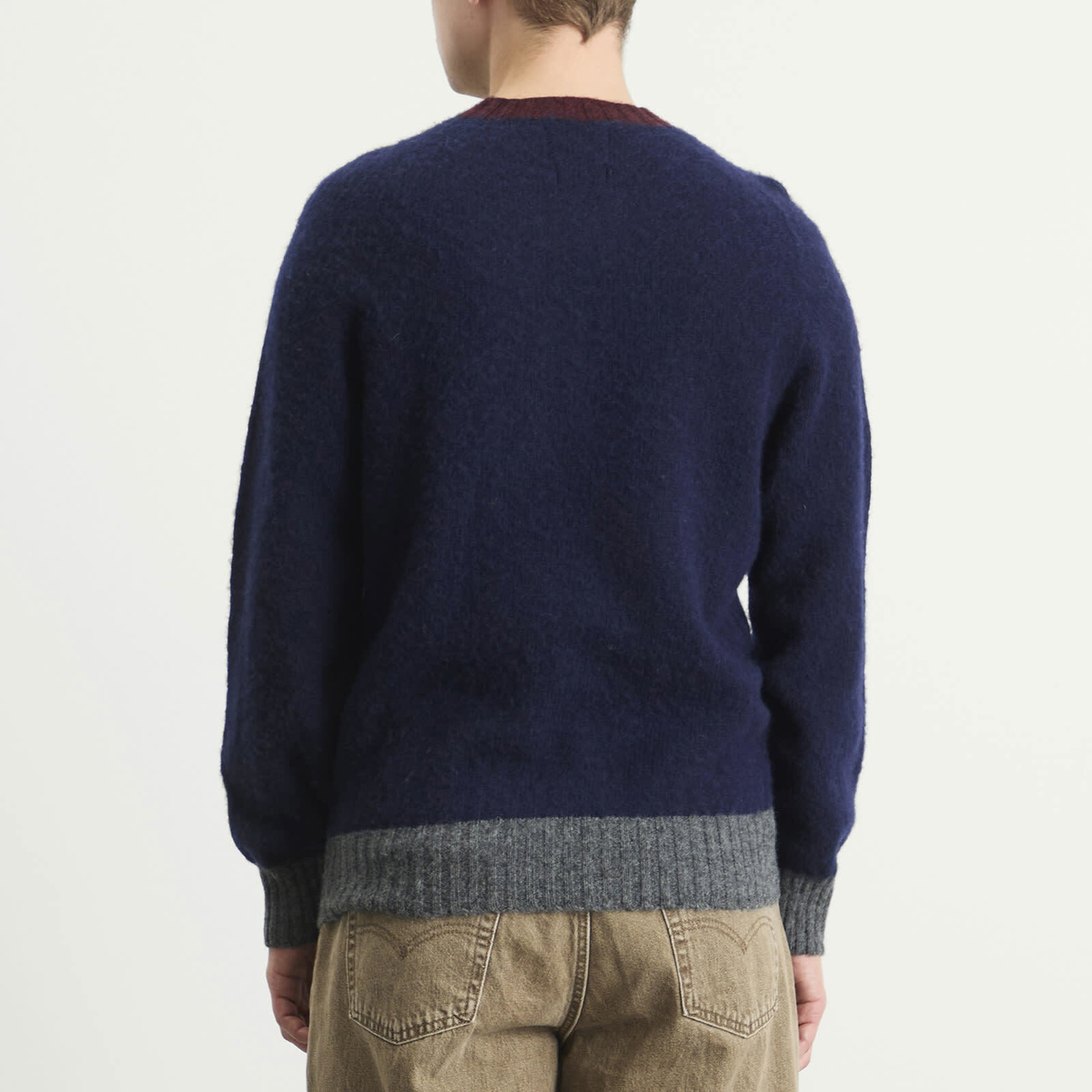 Howlin by Morrison Men's Howlin' Captain Harry Contrast Trim Jumper in Navy