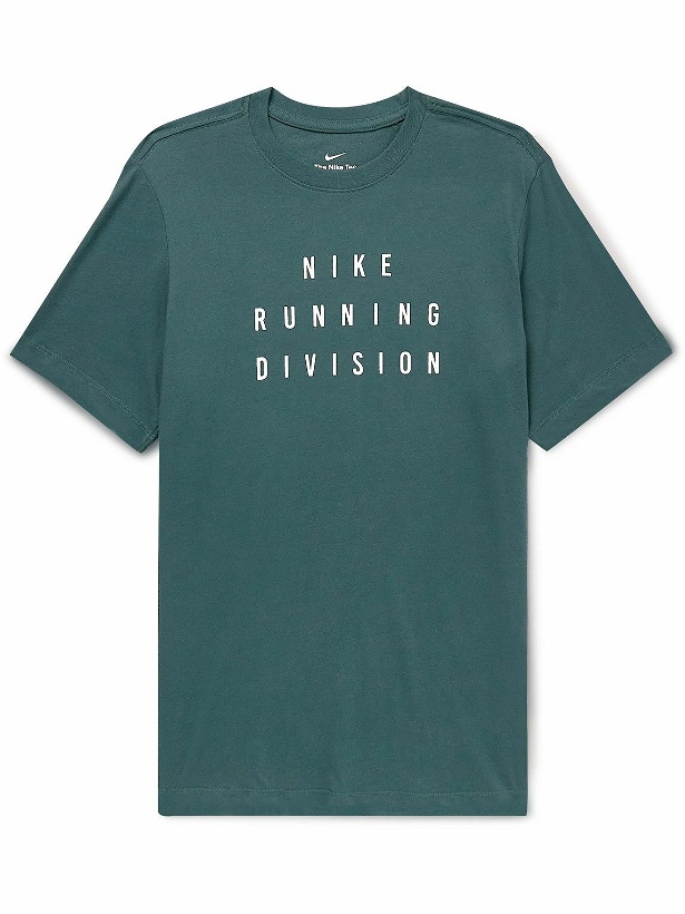 Photo: Nike Running - Run Division Logo-Print Dri-FIT T-Shirt - Blue
