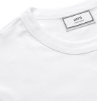 AMI - The Smiley Company Slim-Fit Embroidered Cotton-Jersey T-Shirt - Men - White