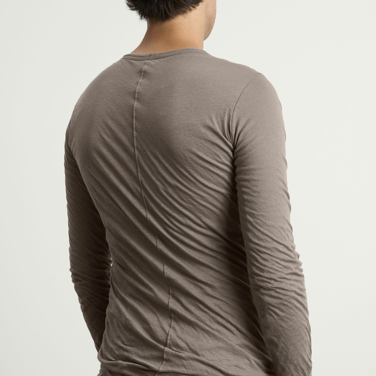 Rick Owens Men's Double Layer Long Sleeve T-Shirt in Dust