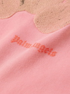 Palm Angels - Bouclé-Trimmed Cotton-Jersey Sweatshirt - Pink
