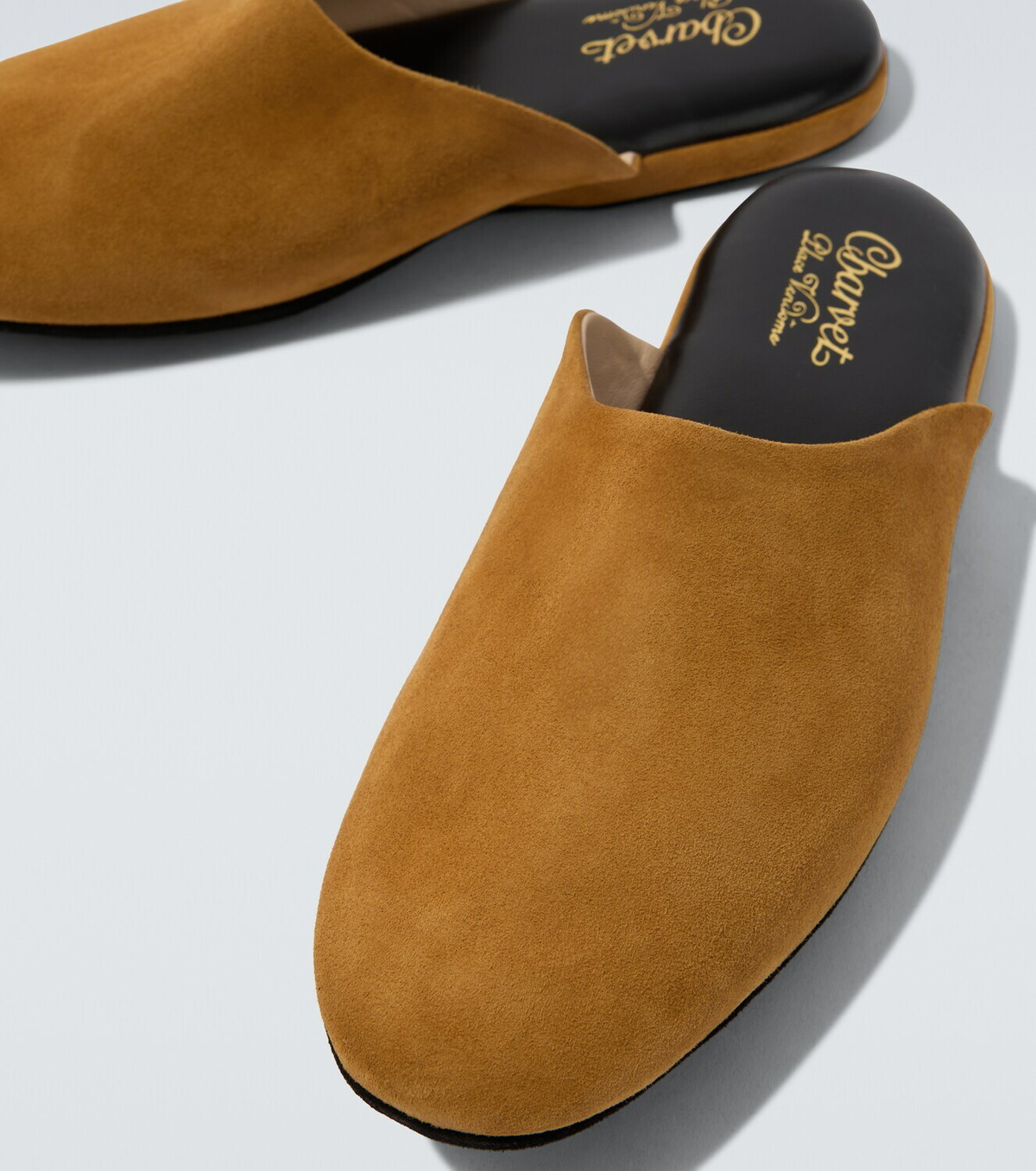 Charvet Leather-lined suede slippers