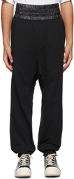 JERIH Black Linen Boxing Lounge Pants