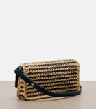 Christian Louboutin Bettina Mini leather-trimmed crochet clutch
