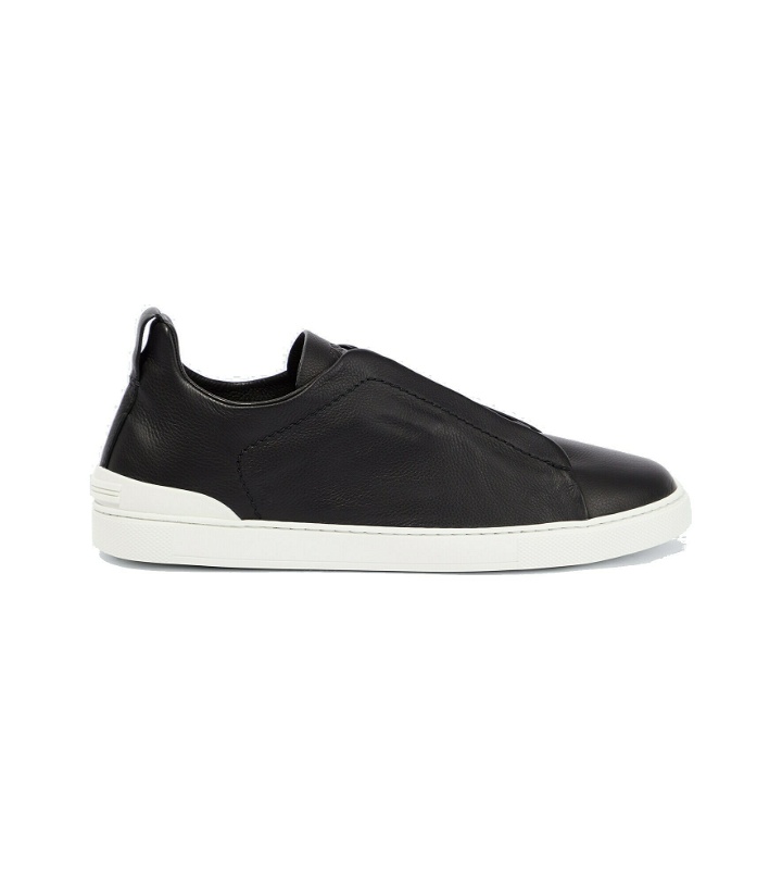 Photo: Zegna - Triple Stitch leather sneakers